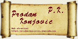 Prodan Konjović vizit kartica